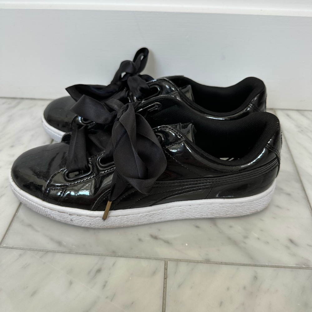 Puma Patent Leather Sneakers with ribbon detail